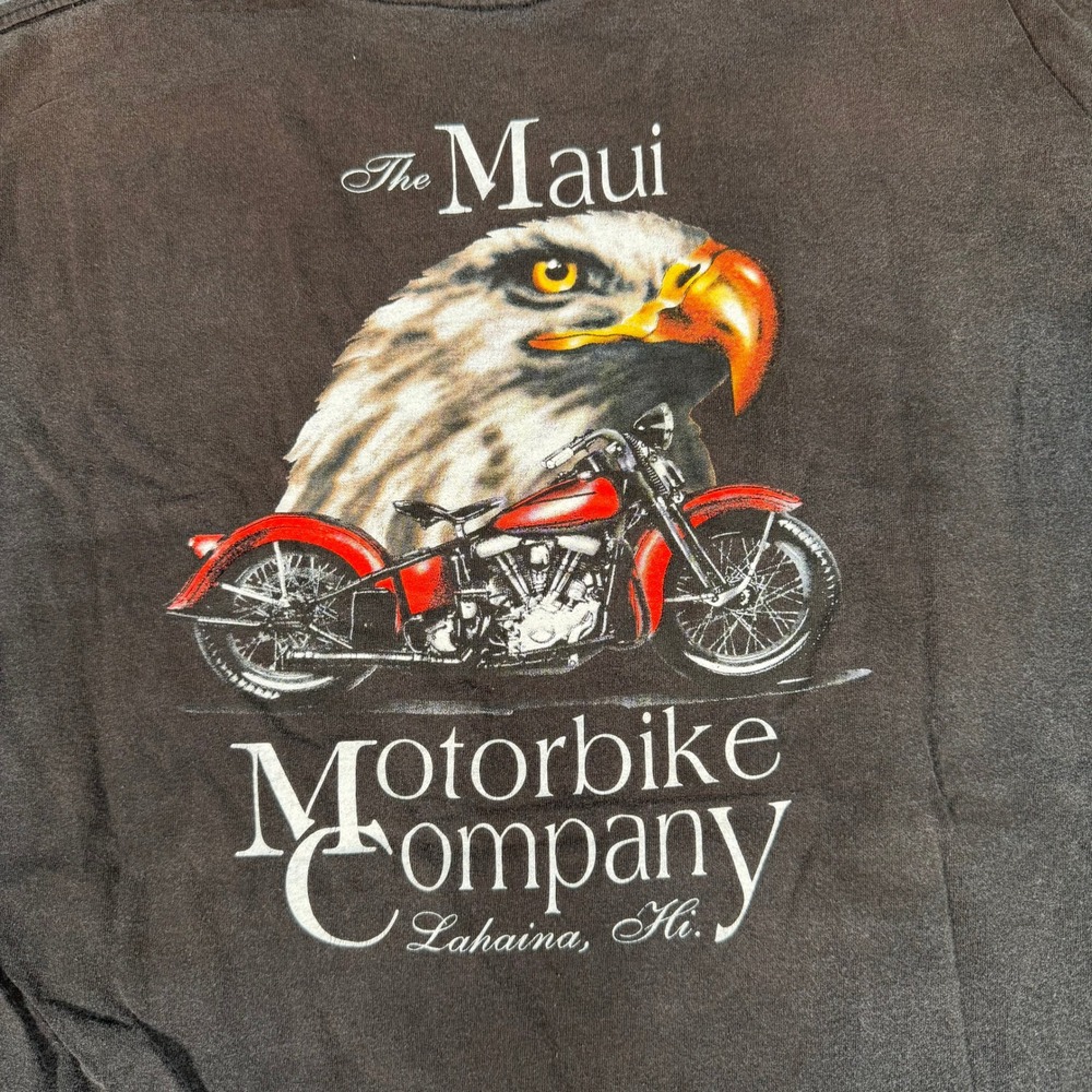 Harley-Davidson Maui Motorbike Company T-Shirt Faded Black Mens XL #4373